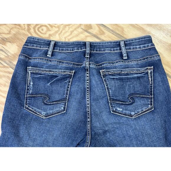 Silver Jeans Elyse Slim Boot Women’s Size 14/31 Blue Stretch Distressed Denim - Picture 6 of 16